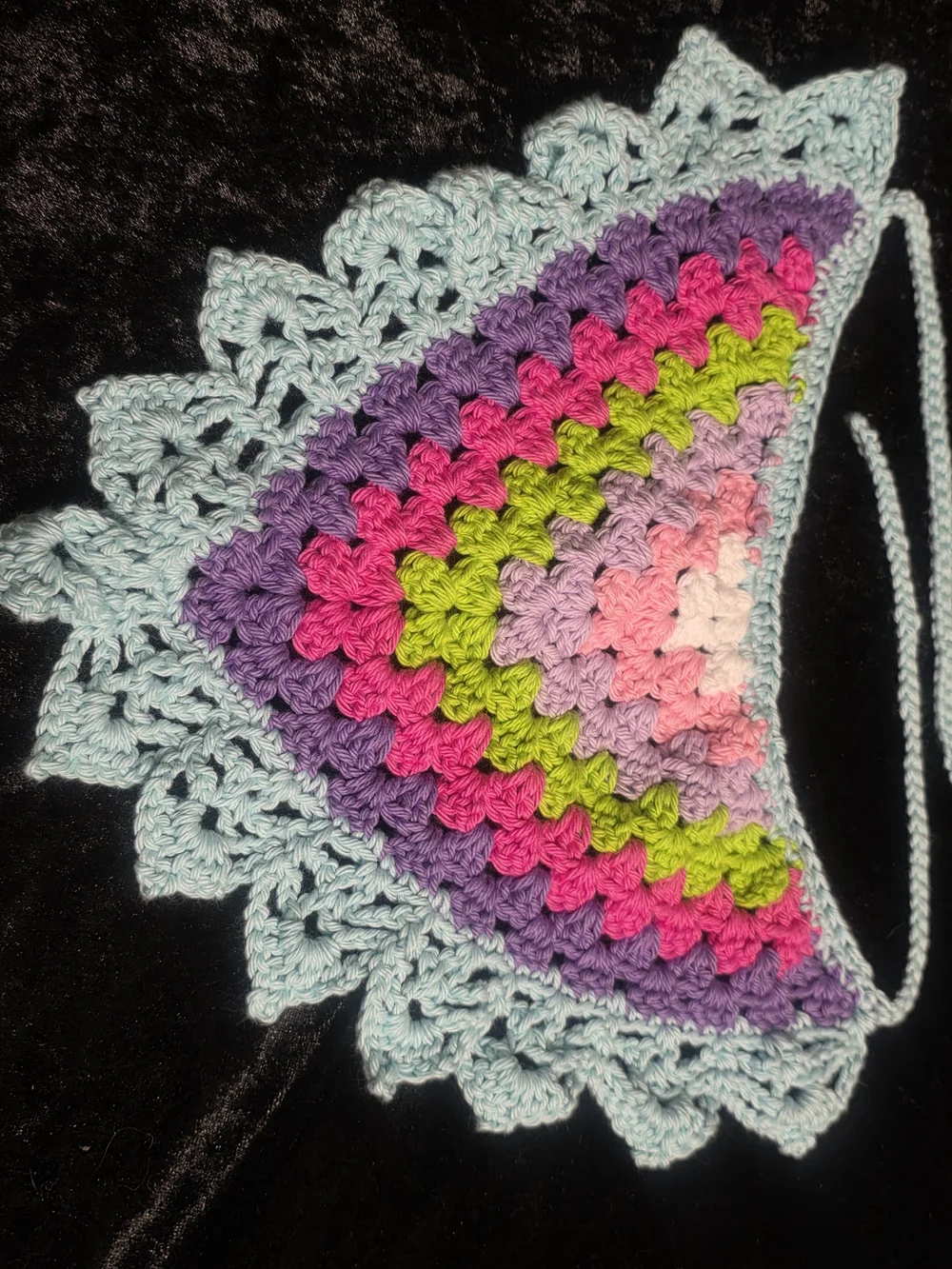 Handmade Crochet Colorful Bandana - Picture 1 of 8